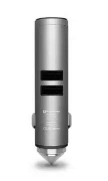 TALKY - Ładowarka USB z zestawem słuchawkowym Bluetooth i młotkiem bezpieczeństwa