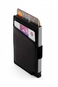 WALLY CARTA - RFID aluminum wallet with leather case