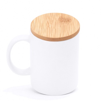 BERRY - 370 ML ECO ceramic mug with bamboo lid