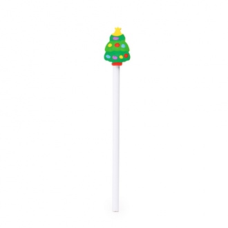 NUSS - Wooden pencil with rubber in christmas design