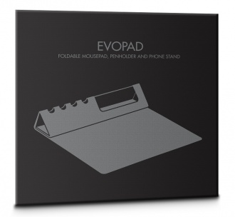 Evopad Charge Eco - Podkładka po mysz z ładowarką bezprzewodową & stojak na telefon wykonana z materiału RPET