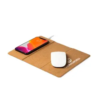 ALAX - Mouse pad & Wireless charger in a cork case