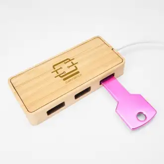 NEPTUNE - Rozgałęziacz USB w obudowie z bambusa