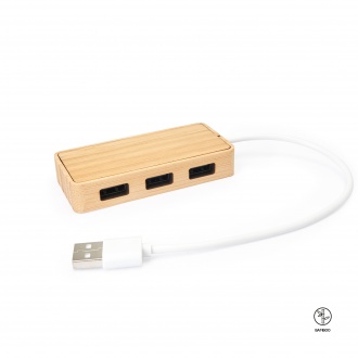 NEPTUNE - Rozgałęziacz USB w obudowie z bambusa
