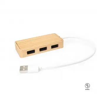 NEPTUNE - Rozgałęziacz USB w obudowie z bambusa