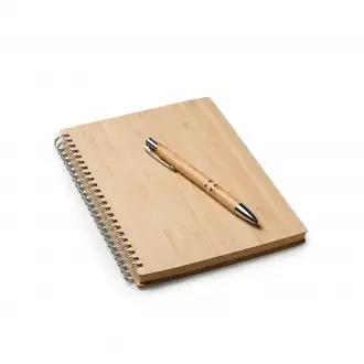 GALA - A5 notebook with pen in bamboo case