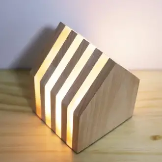 WOODZ LIVING - Drewniana lampa LED 90*85*120mm