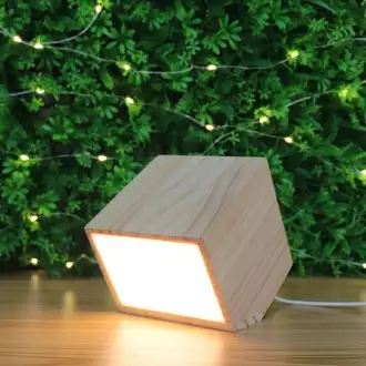 WOODZ HOME - LED lamp made of maple wood, 90×90×70 mm