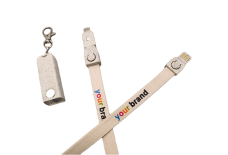 LENNY D ECO - Biodegradable lanyard with an immersible phone charging tip 