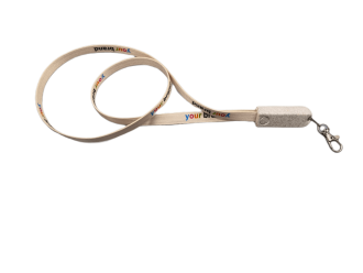 LENNY D ECO - Biodegradable lanyard with an immersible phone charging tip 