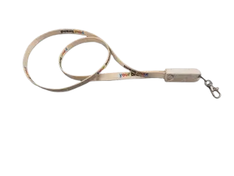 LENNY D ECO - Biodegradable lanyard with an immersible phone charging tip 
