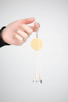 TREE ROUND - Key ring with set of 4 wheat straw cables
