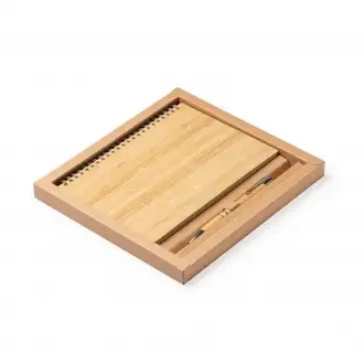 GALA - A5 notebook with pen in bamboo case
