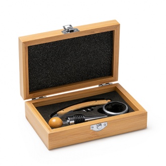 TINTOS - Wine set with stainless steel and bamboo accessories
