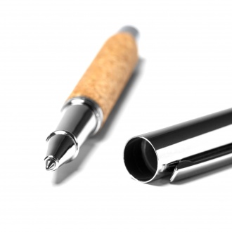 SUVER - Pen made of natural cork and steel in an elegant case