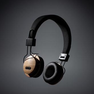TANGO - Adjustable wireless headphones in bamboo and RPET fabric