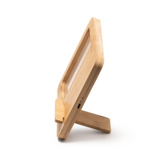 VULCO - 10W wireless charger with photo frame, made of bamboo