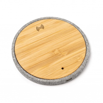 SIBON - 10W wireless charger made of bamboo and RPET fabric