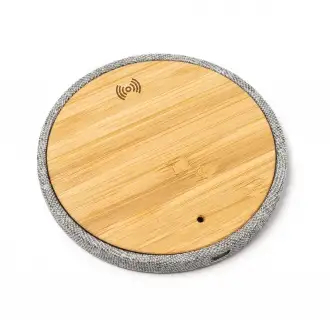 SIBON - 10W wireless charger made of bamboo and RPET fabric