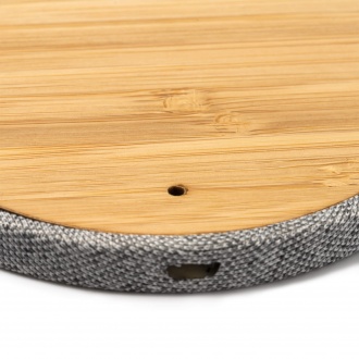 SIBON - 10W wireless charger made of bamboo and RPET fabric
