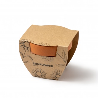 GIRAX - Terracotta flower pot with sunflower seeds