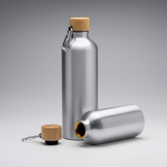 BROLY - Aluminum bottle with carabiner and bamboo lid, 800 ml.