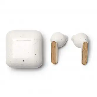 KUASI - Douszne słuchawki Bluetooth z włókna pszennego i bambusa w etui ładującym