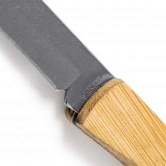 KAIDE - Stainless steel pocket knife with natural bamboo handle