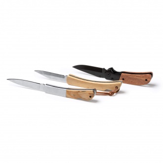 KAIDE - Stainless steel pocket knife with natural bamboo handle
