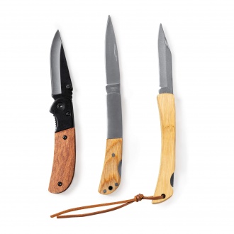 KAIDE - Stainless steel pocket knife with natural bamboo handle