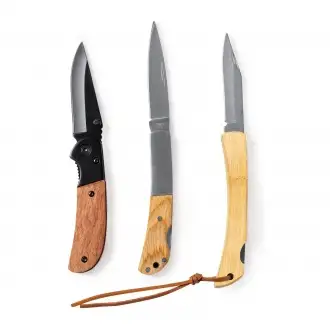 KAIDE - Stainless steel pocket knife with natural bamboo handle