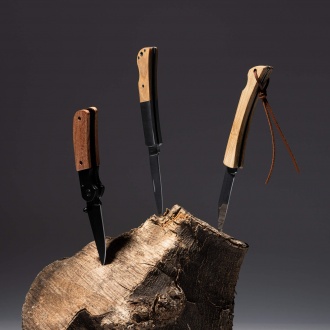 KAIDE - Stainless steel pocket knife with natural bamboo handle