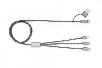 TRIDENT 2 + ECO - Wzmocniony kabel do ładowania USB 4w1 -1200mm, wykonany z materiału RPET