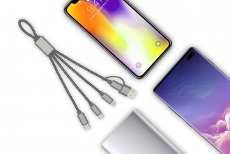 TRIDENT 2 ECO - Wzmocniony kabel do ładowania USB 4w1 -190mm, wykonany z materiału RPET