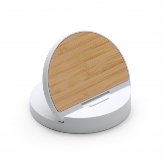 REMUS - Wireless charger made of bamboo and ABS plastic, 10 watts.