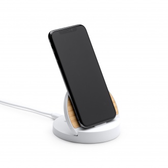 REMUS - Wireless charger made of bamboo and ABS plastic, 10 watts.