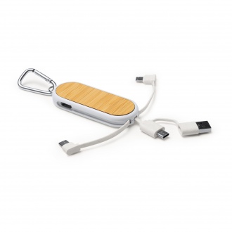 DIONE - 5-in-1 charging cable made of recycled ABS and bamboo