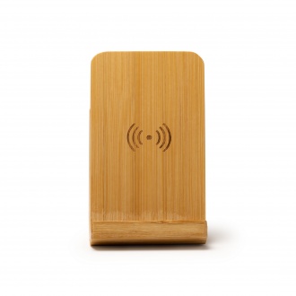 KODIX - Pen stand with wireless charger made of bamboo, 10 W.