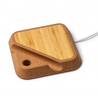 BRIAN - Wireless charger made of bamboo and cork, 10W