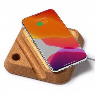 BRIAN - Wireless charger made of bamboo and cork, 10W
