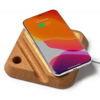 BRIAN - Wireless charger made of bamboo and cork, 10W