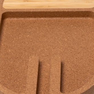 COSMIC - Wireless charger with organiser made of bamboo and cork, 10 watts.