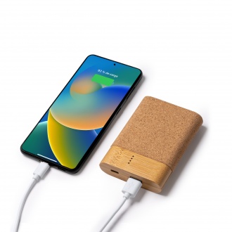 KOBE - Powerbank made of cork and bamboo, 5000mAh