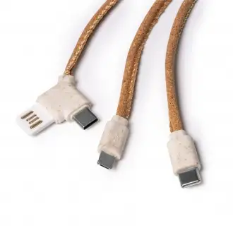 SEVEK - 5-in-1 charger with cork and wheat fibre body