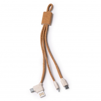SEVEK - 5-in-1 charger with cork and wheat fibre body