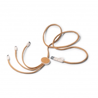METRIK - 5-in-1 cork and wheat fibre charger, 125 cm