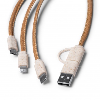 METRIK - 5-in-1 cork and wheat fibre charger, 125 cm