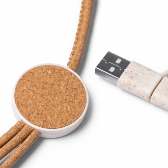 METRIK - 5-in-1 cork and wheat fibre charger, 125 cm