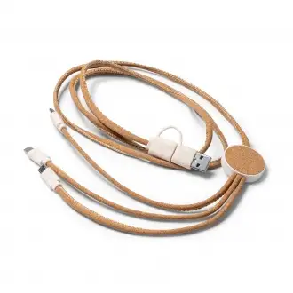 METRIK - 5-in-1 cork and wheat fibre charger, 125 cm