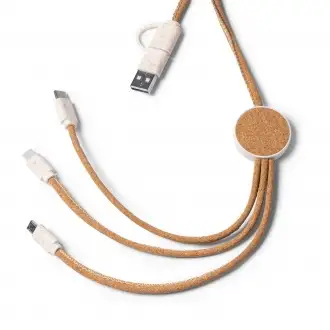 METRIK - 5-in-1 cork and wheat fibre charger, 125 cm